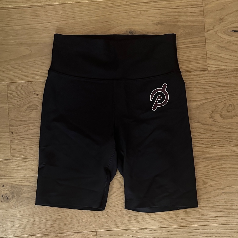 Peloton Black High-Rise Bike Shorts with Logo